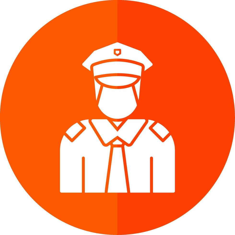 Policeman Glyph Red Circle Icon vector