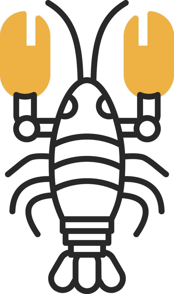 Lobster Skined Filled Icon vector