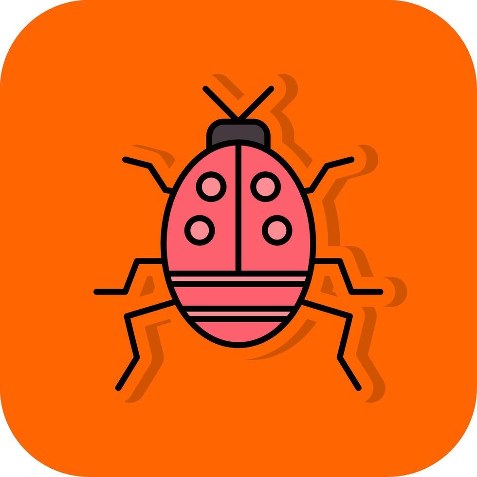 Bug Filled Orange background Icon vector