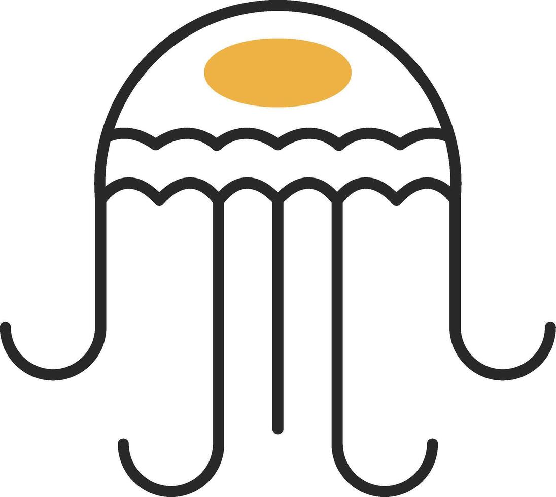 Jellyfish Skined Filled Icon vector