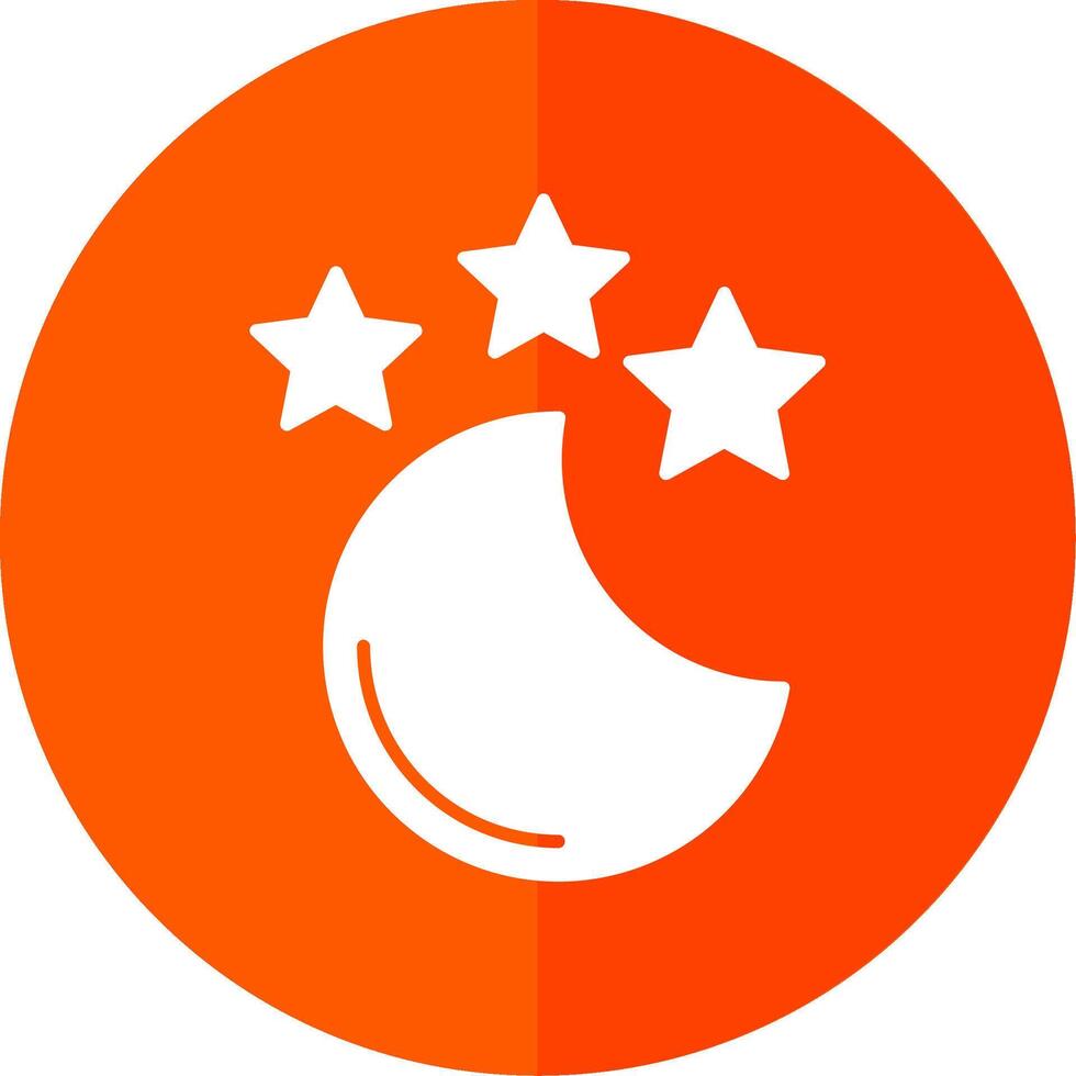 New Moon Glyph Red Circle Icon vector