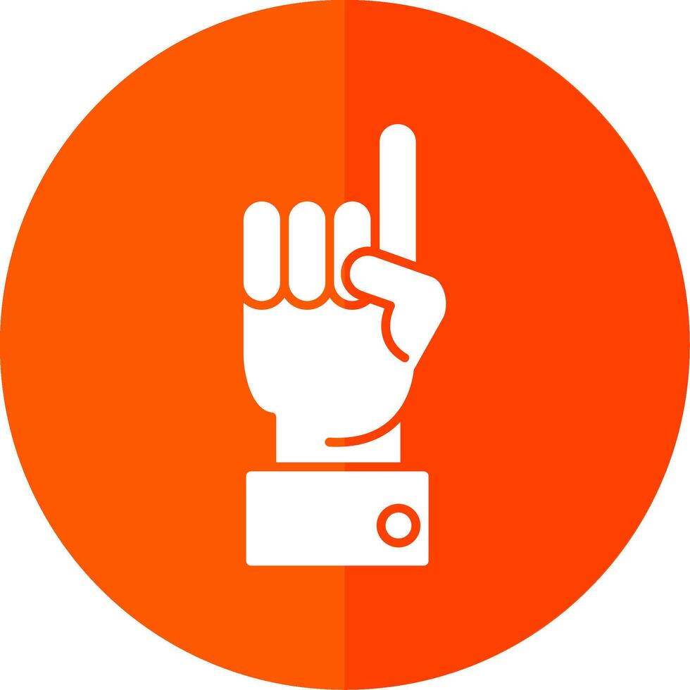 Raised Finger Glyph Red Circle Icon vector