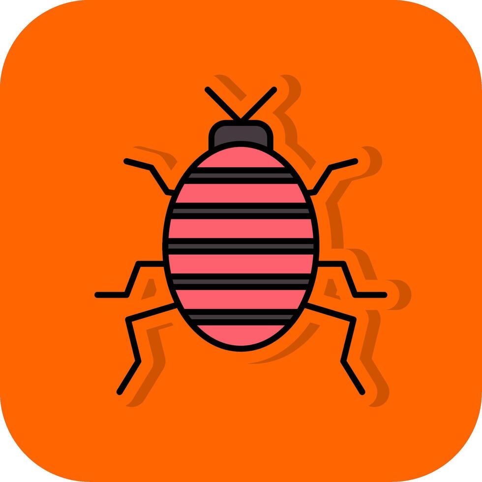 Bug Filled Orange background Icon vector
