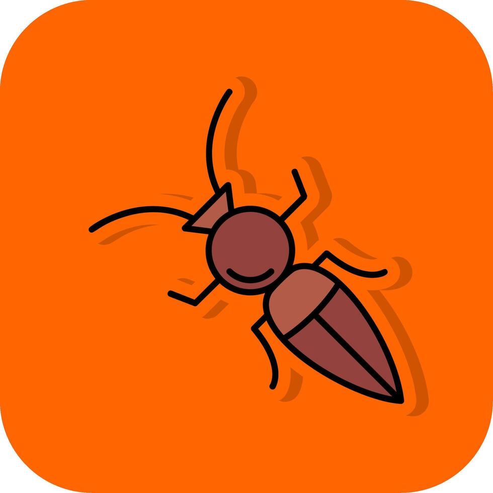 Formicidae Filled Orange background Icon vector