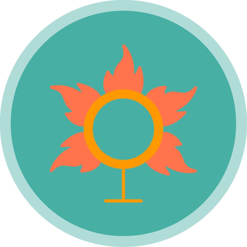 Ring Of Fire Flat Multi Circle Icon vector