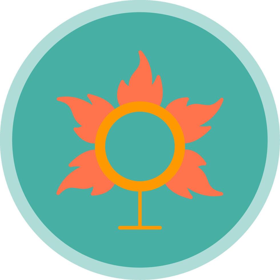 Ring Of Fire Flat Multi Circle Icon vector