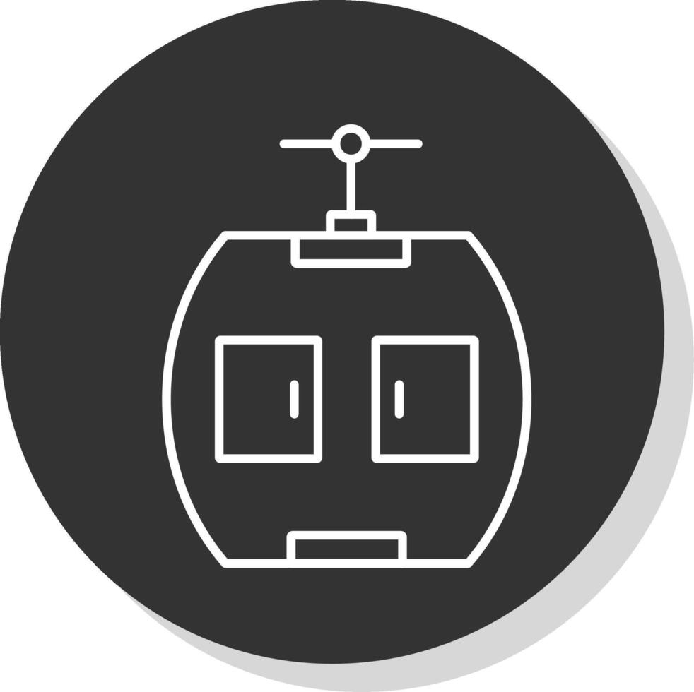 Gondola Line Grey Circle Icon vector