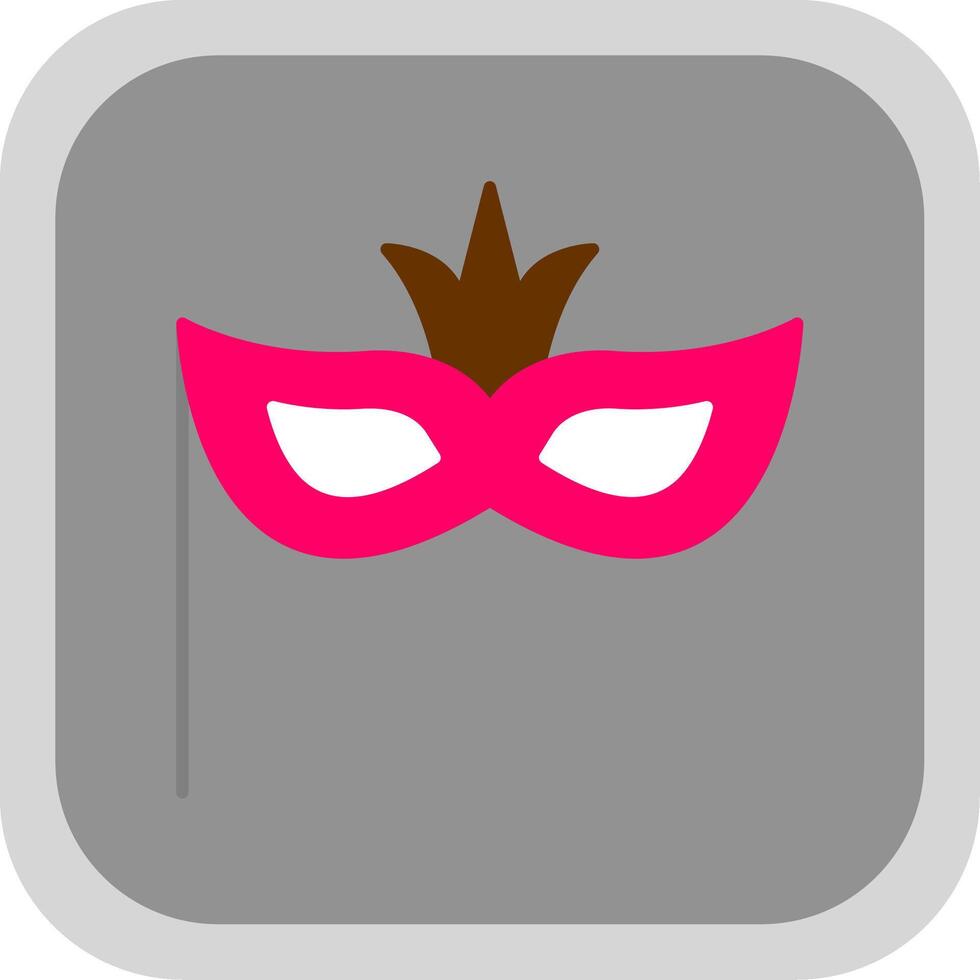 Carnival Mask Flat Round Corner Icon vector