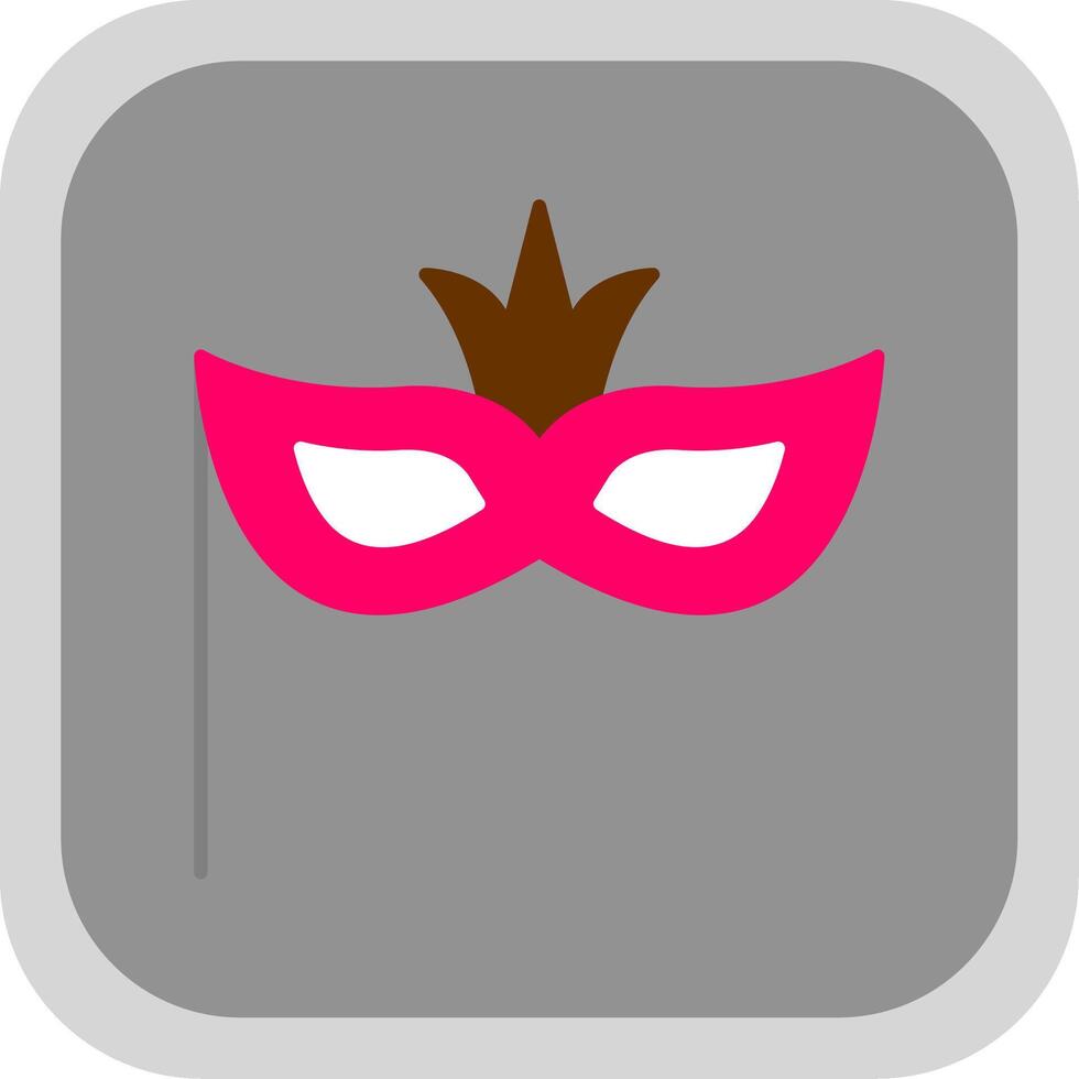 Carnival Mask Flat Round Corner Icon vector