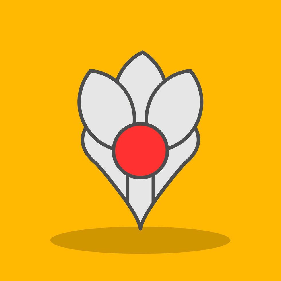 Crocus Filled Shadow Icon vector