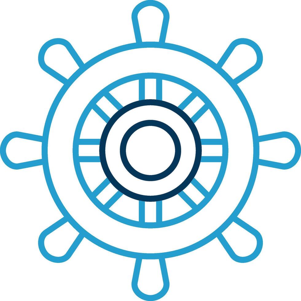 Helm Line Blue Two Color Icon vector