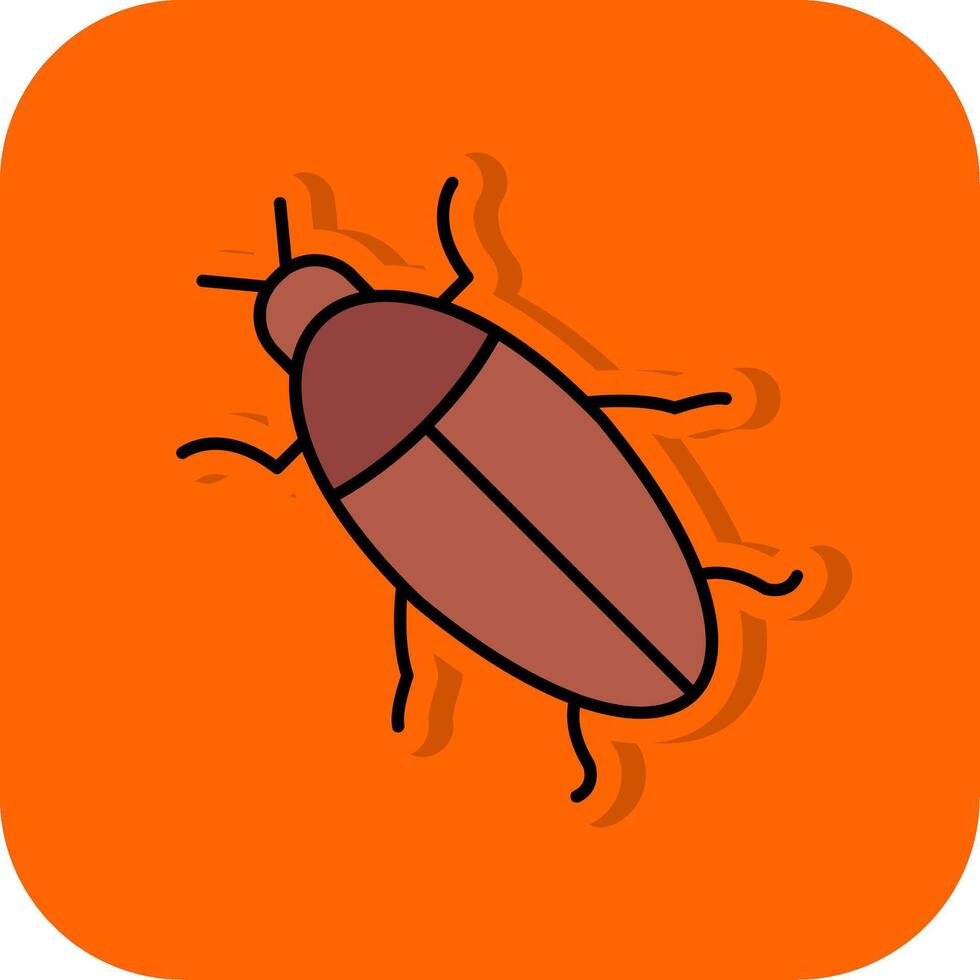 Cockroach Filled Orange background Icon vector