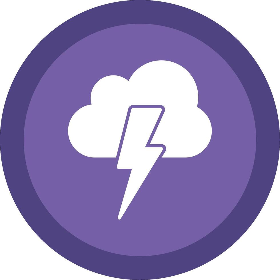 Lightning Glyph Multi Circle Icon vector