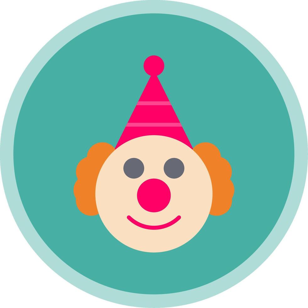 Clown Flat Multi Circle Icon vector