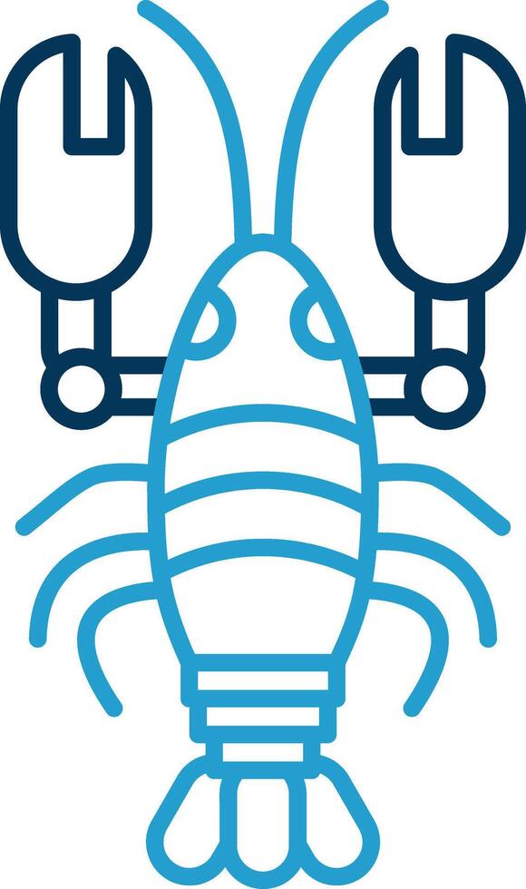 Lobster Line Blue Two Color Icon vector