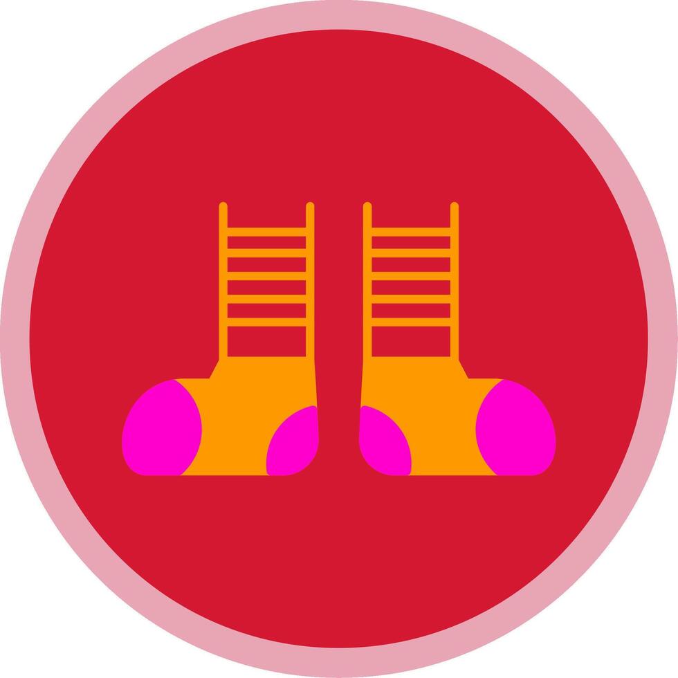 Clown Shoes Flat Multi Circle Icon vector