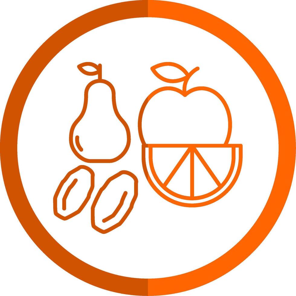 Fruit Line Orange Circle Icon vector