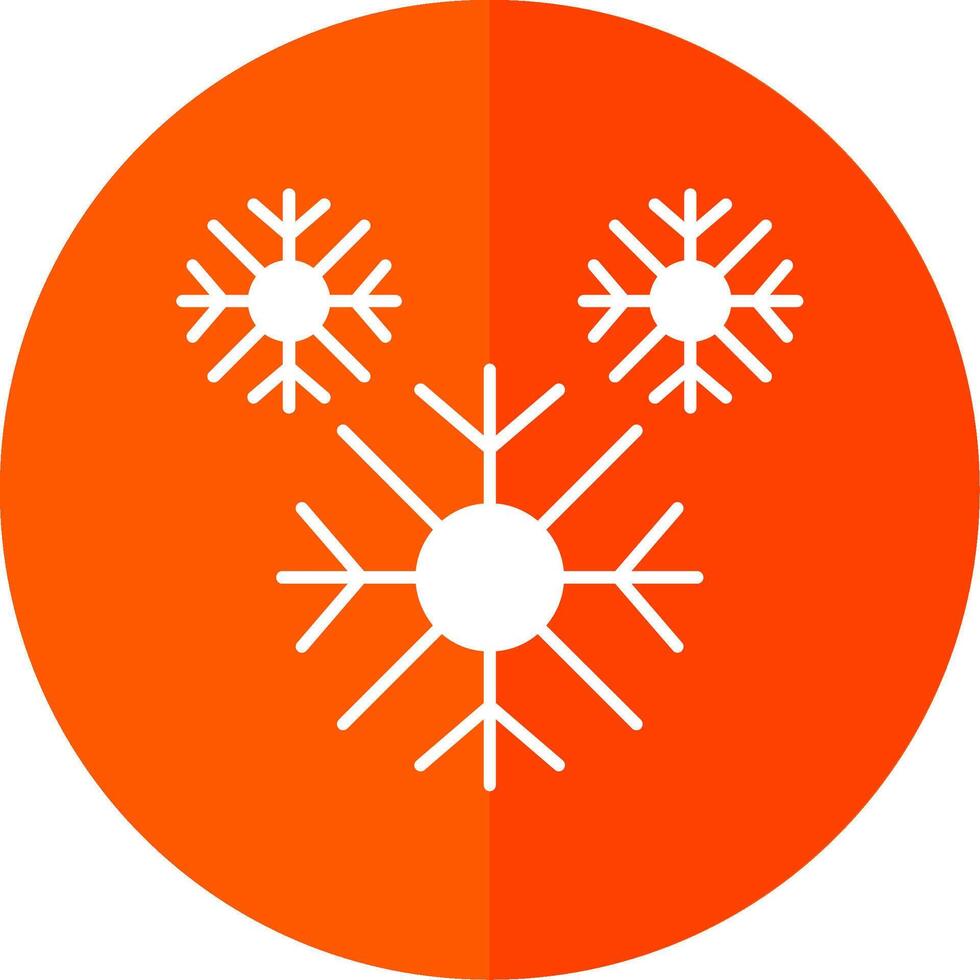 Snowflake Glyph Red Circle Icon vector