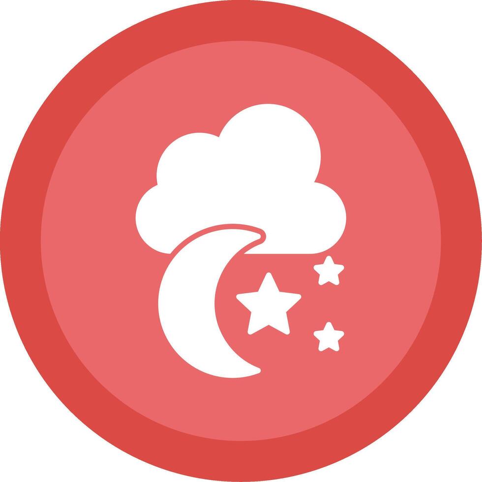 Moon Glyph Multi Circle Icon vector