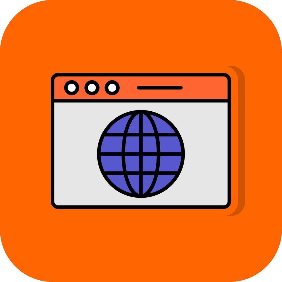 web lleno naranja antecedentes icono vector