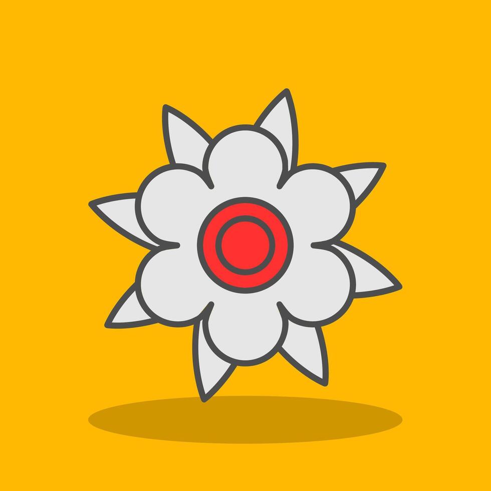 Dahlia Filled Shadow Icon vector