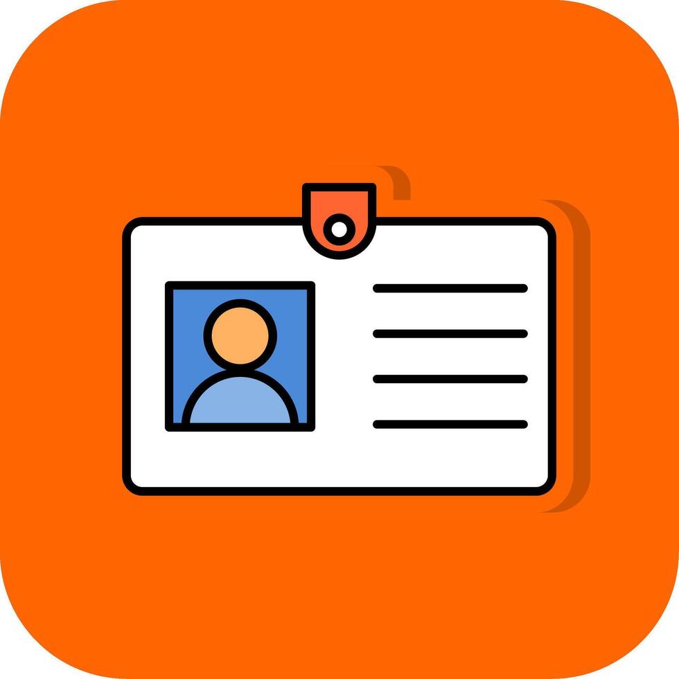 Id Card Filled Orange background Icon vector
