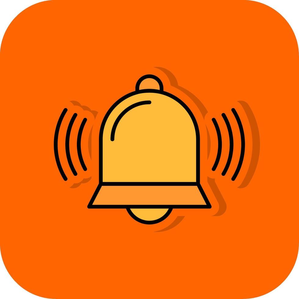 Bell Filled Orange background Icon vector