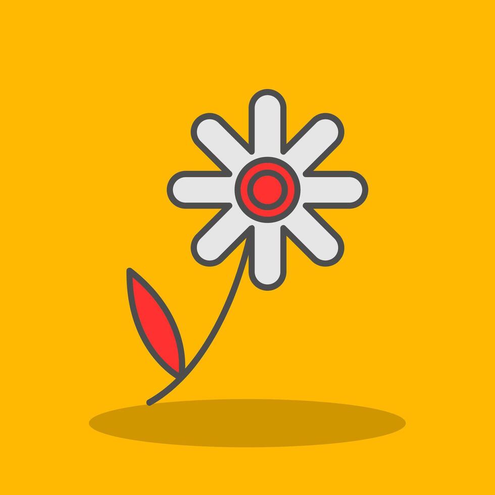 Chamomile Filled Shadow Icon vector