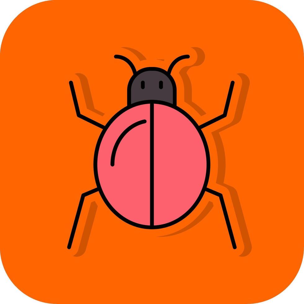 Bug Filled Orange background Icon vector