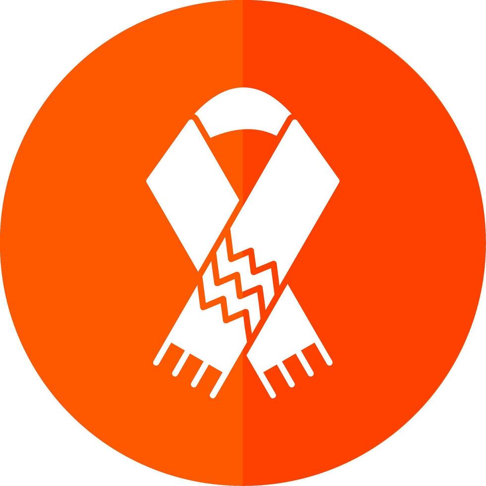 Scarf Glyph Red Circle Icon vector