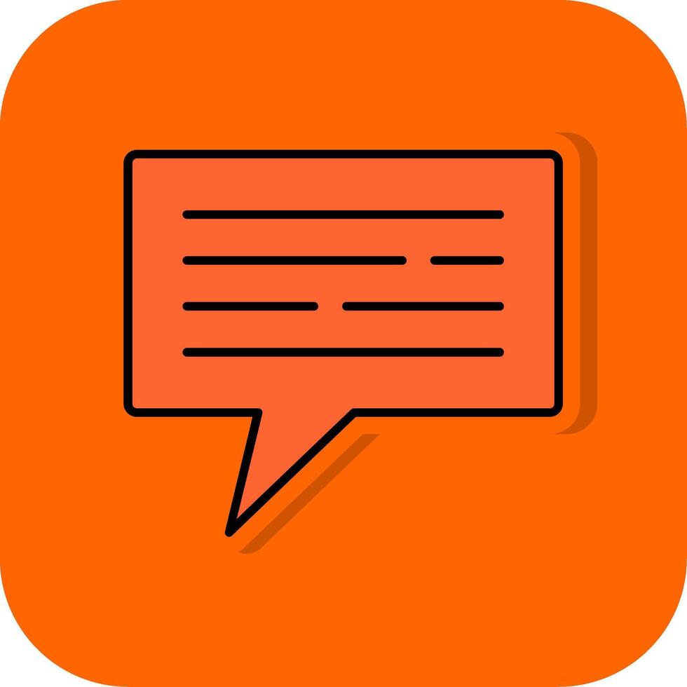 Comment Filled Orange background Icon vector