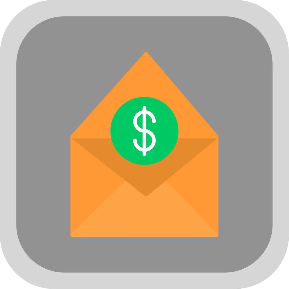 Salary Mail Flat Round Corner Icon vector