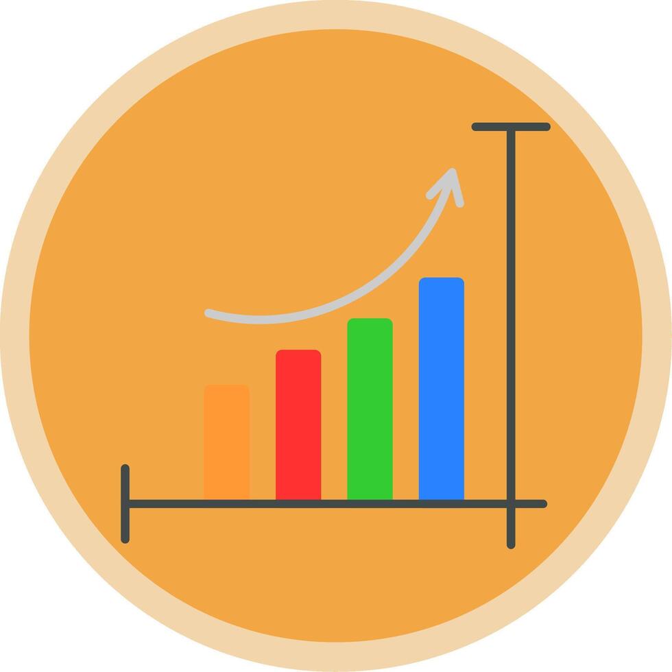 Bar Chart Flat Multi Circle Icon vector