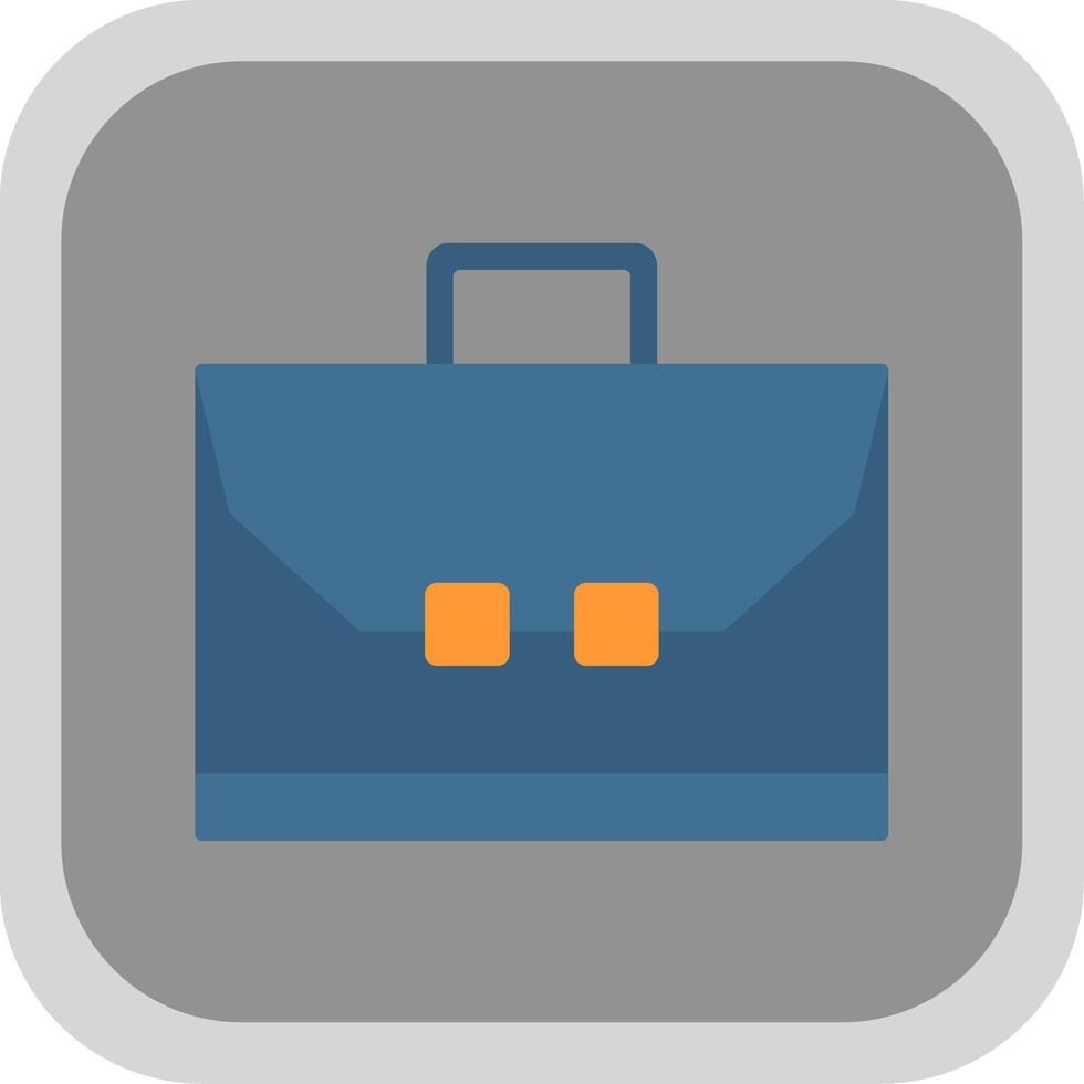 Briefcase Flat Round Corner Icon vector