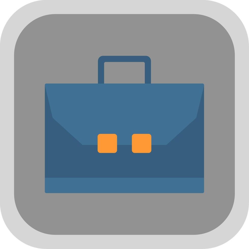 Briefcase Flat Round Corner Icon vector