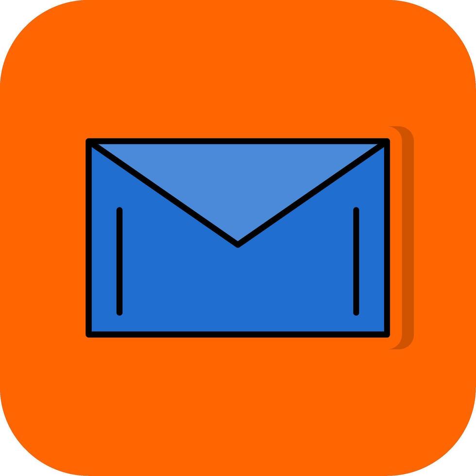 correo lleno naranja antecedentes icono vector