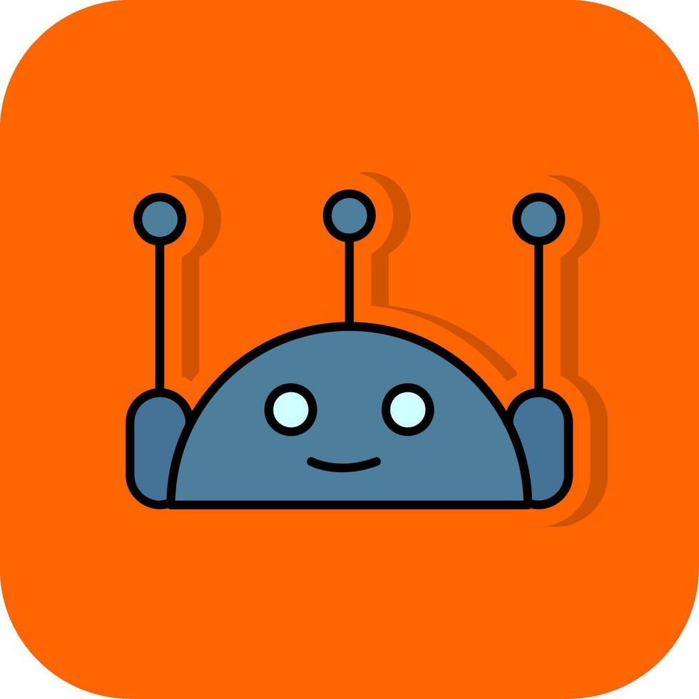 chatbot lleno naranja antecedentes icono vector