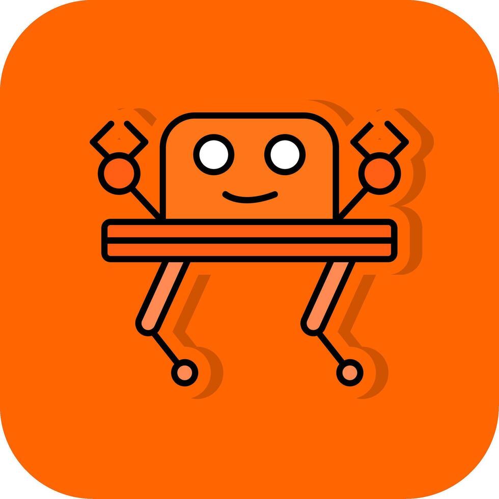 Robotics Filled Orange background Icon vector