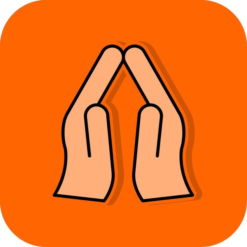 orar lleno naranja antecedentes icono vector