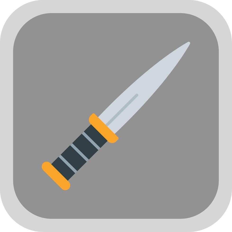 Dagger Flat Round Corner Icon vector