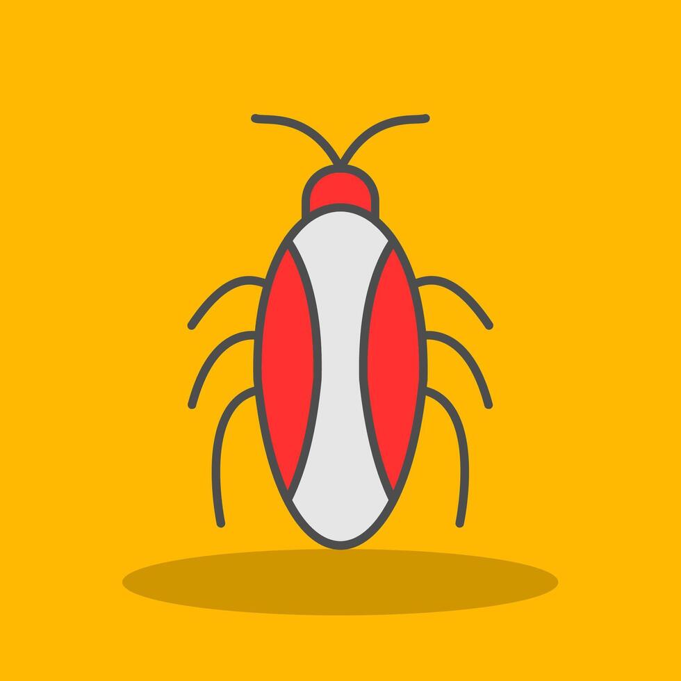 Cockroach Filled Shadow Icon vector