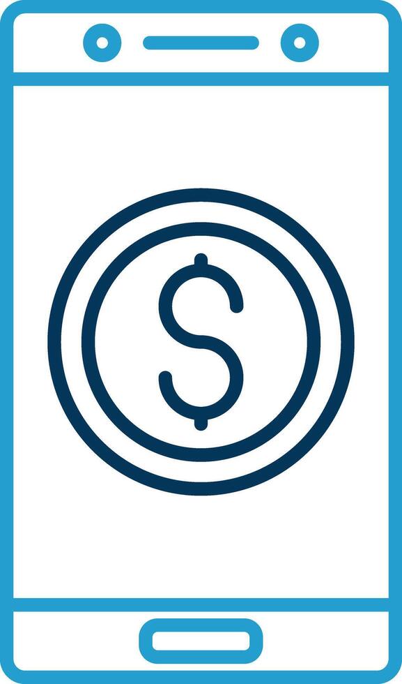 Currency Line Blue Two Color Icon vector