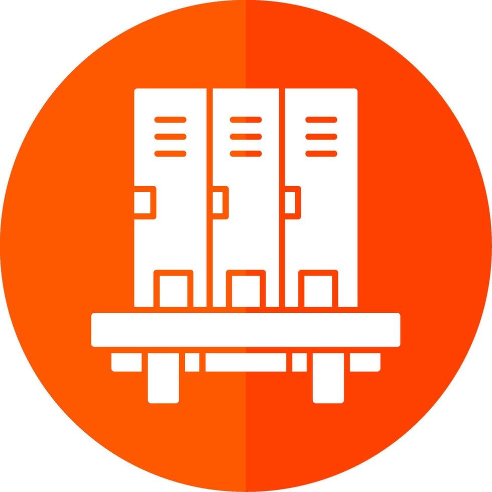 Lockers Glyph Red Circle Icon vector