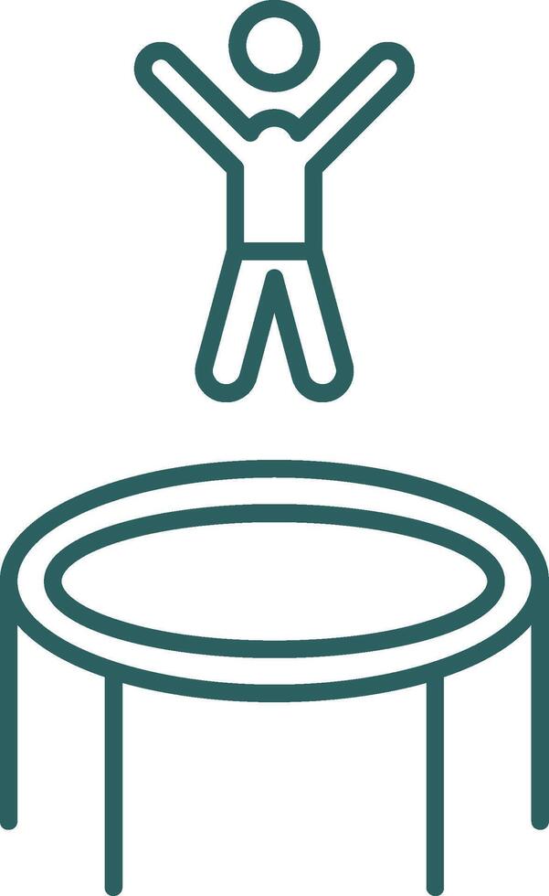 Trampoline Line Gradient Round Corner Icon vector