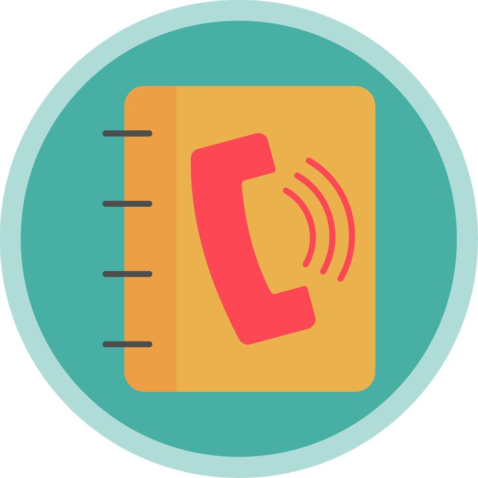 Phonebook Flat Multi Circle Icon vector