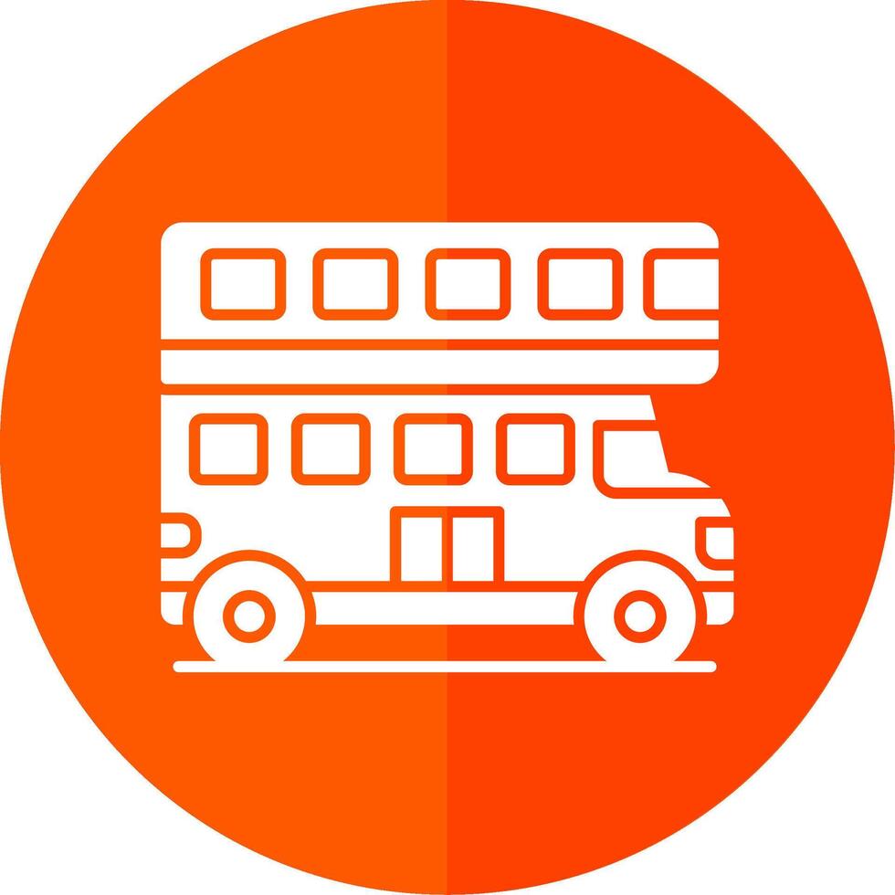 Double Bus Glyph Red Circle Icon vector