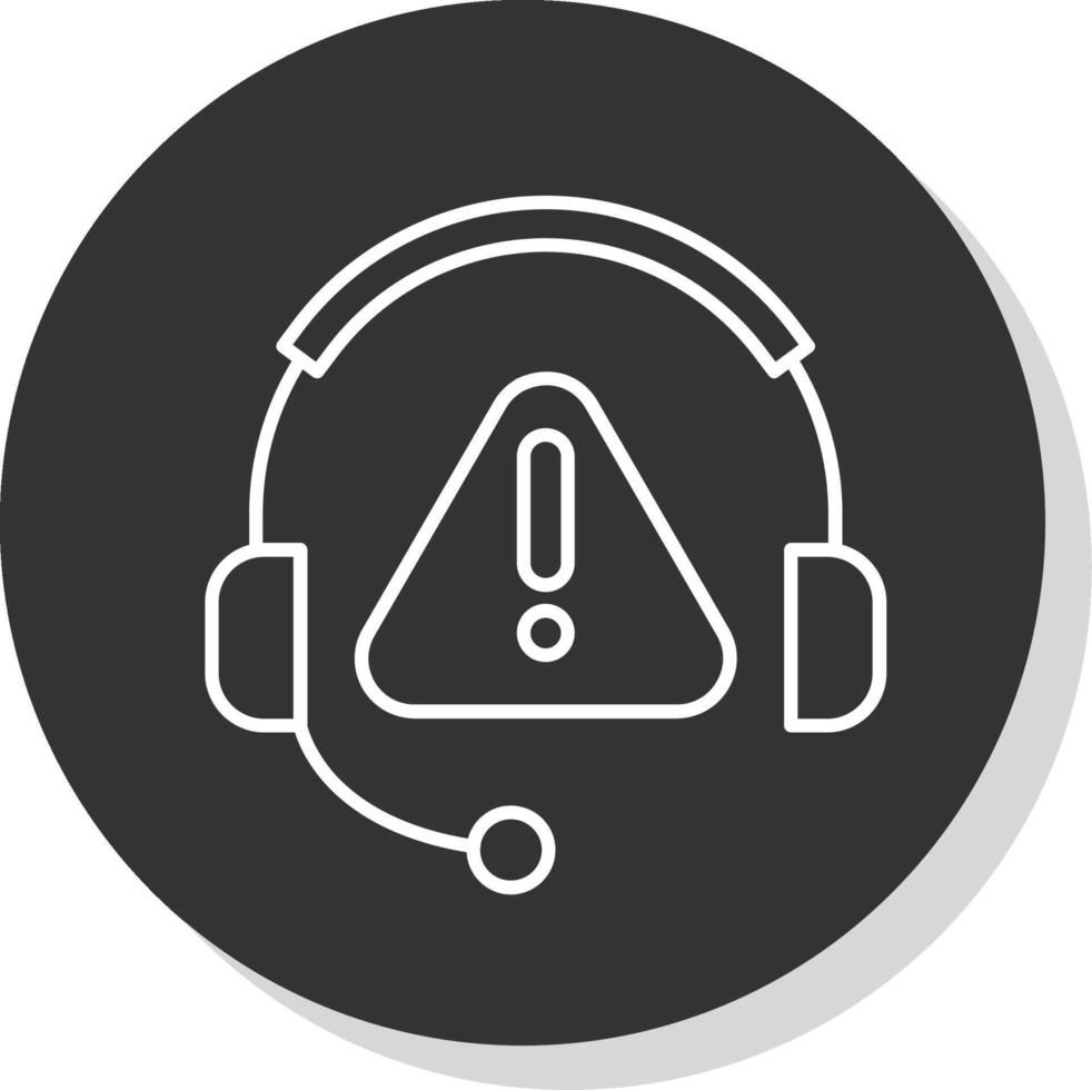 Trouble Support Line Grey Circle Icon vector