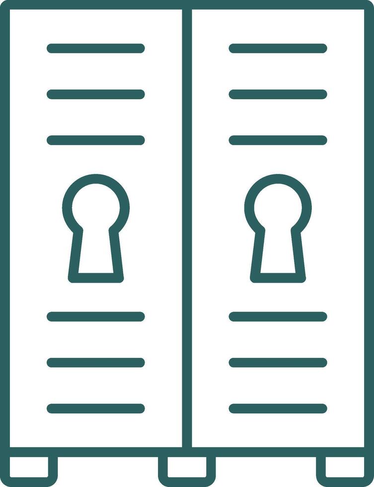 Lockers Line Gradient Round Corner Icon vector