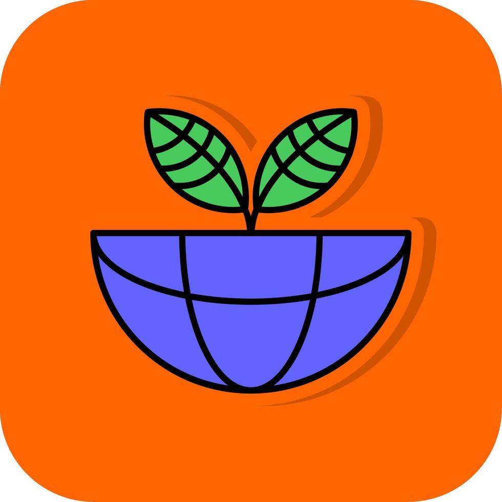 Ecosystem Filled Orange background Icon vector