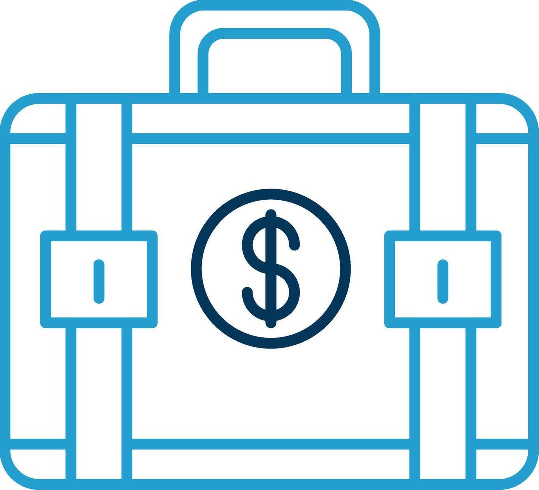 Suitcase Line Blue Two Color Icon vector